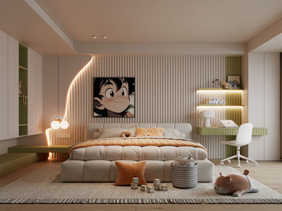 现代奶油风卧室