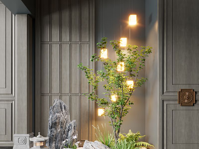 新中式室内景观园艺小品