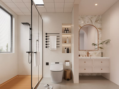 现代奶油风卫浴间 洗手间