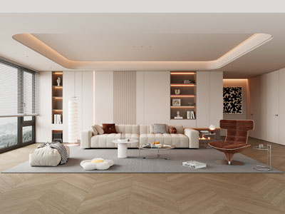 现代奶油风客厅