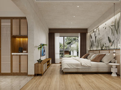 侘寂风中古风卧室