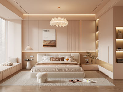 现代奶油风卧室