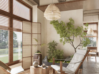 侘寂风室内景观园艺小品