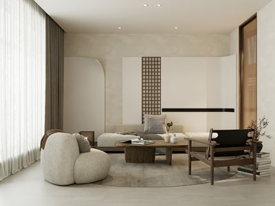 侘寂风中古风客厅