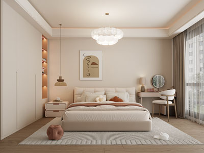 现代奶油风卧室