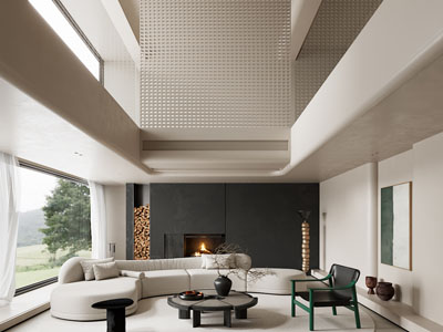 现代别墅挑高客厅