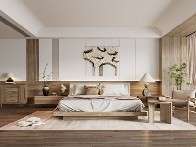 侘寂风中古卧室