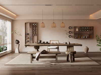 侘寂风中古风茶室