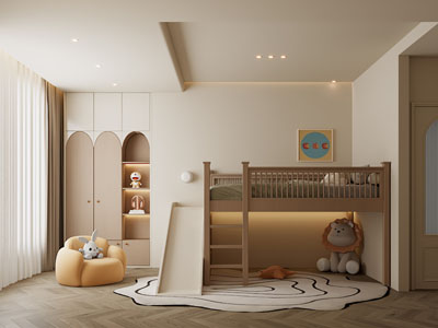 现代卧室 儿童房3d模型 现代卧室 儿童房