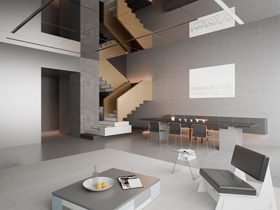 现代公共办公休息区3d模型 现代公共办公休息区