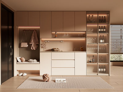 现代玄关鞋柜 酒柜