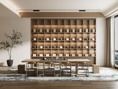 新中式原木茶室