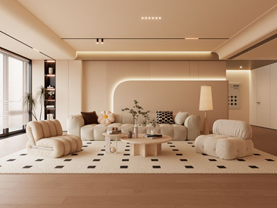 现代奶油风客厅