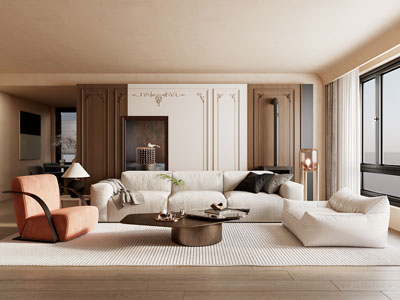 现代中古风客厅