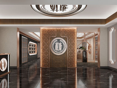 新中式烟酒专卖店前台接待3d模型 新中式烟酒专卖店前台接待