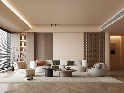 现代奶油风客厅