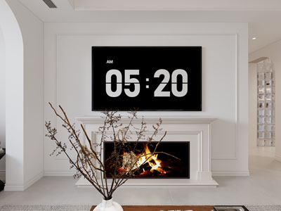 现代客厅壁炉火炉