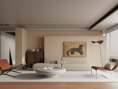 现代中古风客厅