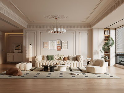 法式奶油风客厅