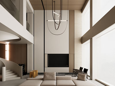 现代别墅挑高客厅