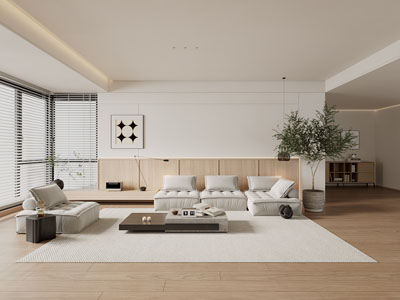 现代奶油风客厅