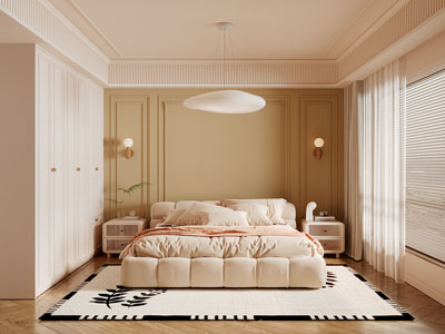 现代奶油风卧室
