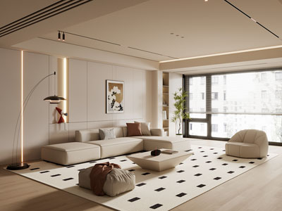 现代奶油风客厅