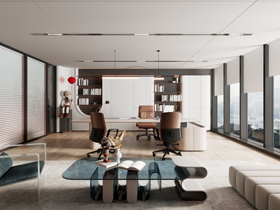 现代董事长 总经理办公室3d模型 现代董事长 总经理办公室