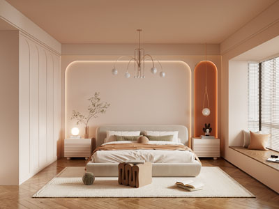 现代奶油风卧室