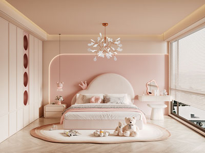 现代卧室 公主房 儿童房3d模型 现代卧室 公主房 儿童房