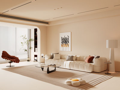 现代奶油风客厅