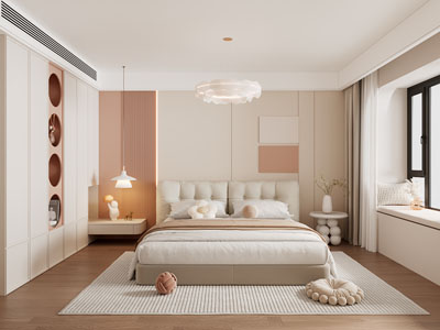 现代奶油风卧室