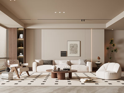 现代奶油风客厅