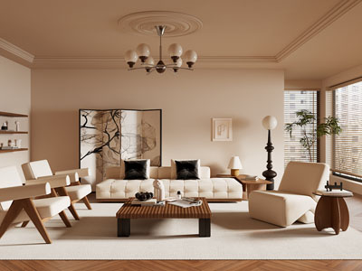 现代奶油风客厅