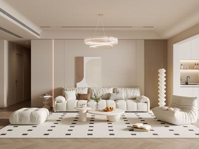 现代奶油风客厅