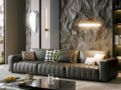 现代客厅多人沙发 茶几组合3d模型 现代客厅多人沙发 茶几组合