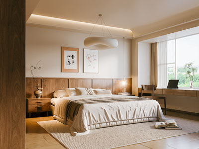 日式原木风卧室