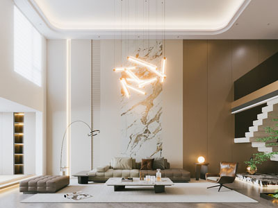 现代别墅挑高客厅