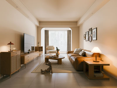 现代中古风客厅