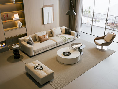 现代客厅 组合沙发