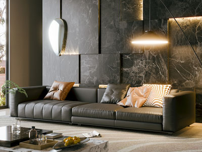 现代客厅多人沙发 茶几组合3d模型 现代客厅多人沙发 茶几组合