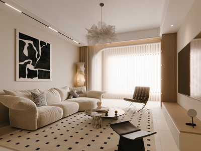 现代奶油风客厅