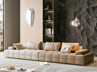 现代客厅多人沙发3d模型 现代客厅多人沙发