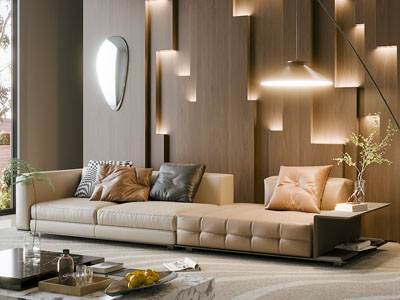 现代客厅多人沙发3d模型 现代客厅多人沙发