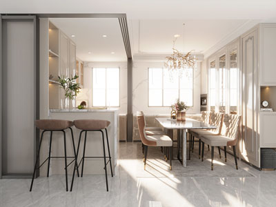 现代开放式厨房餐厅