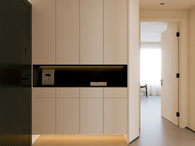 现代玄关奶油风鞋柜