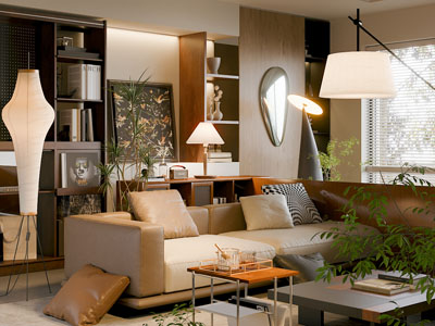 现代客厅双人沙发 茶几组合