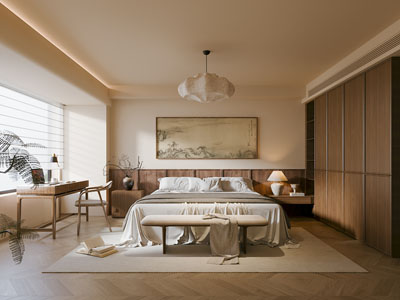 侘寂风中古风卧室