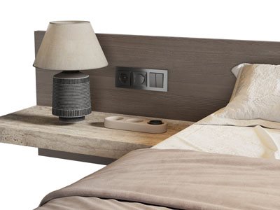 侘寂风床头灯 台灯3d模型 侘寂风床头灯 台灯