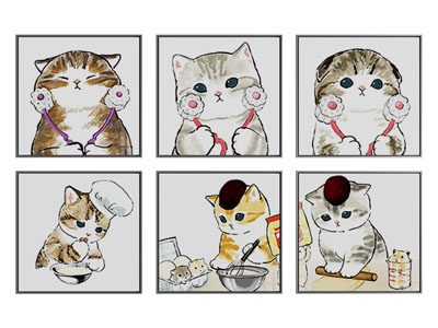 现代猫咪图案的装饰挂画